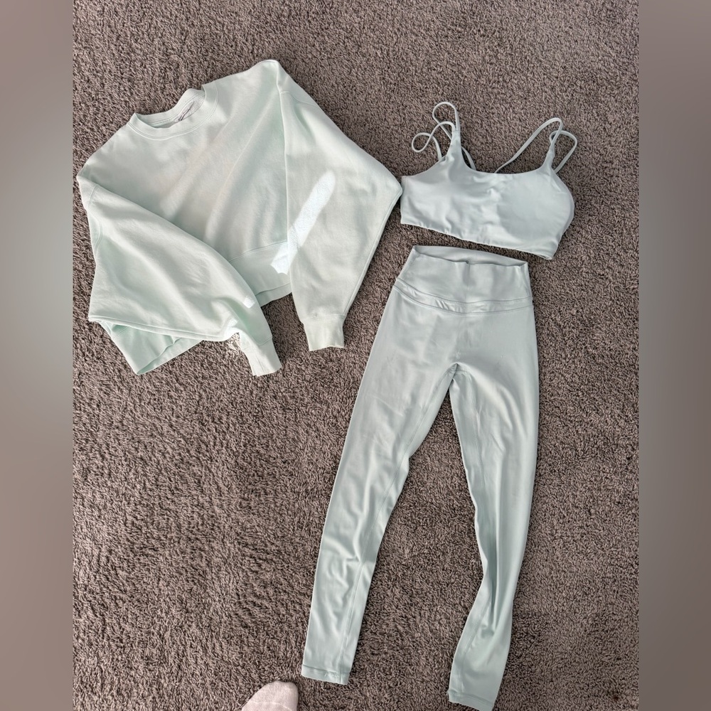Paragon Scrunch Butt Sports Bra and Leggings Set with a Crewneck from DSG